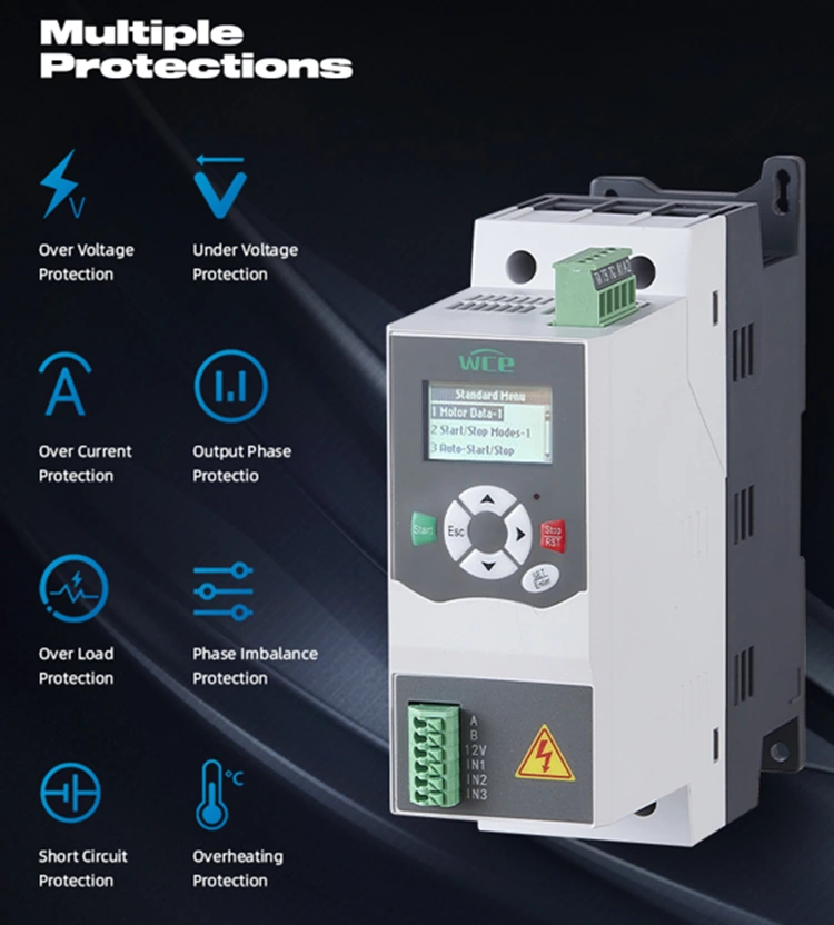 Built in Bypass Soft Starter for fan 11KW 15hp
