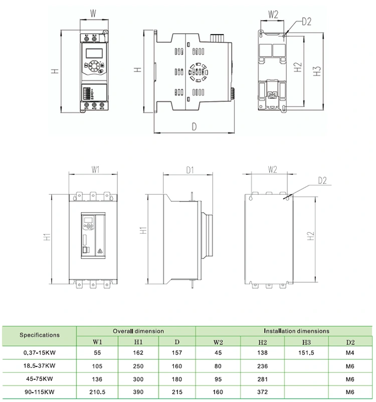 Built in Bypass Soft Starter 5.5KW/220V with Arabic